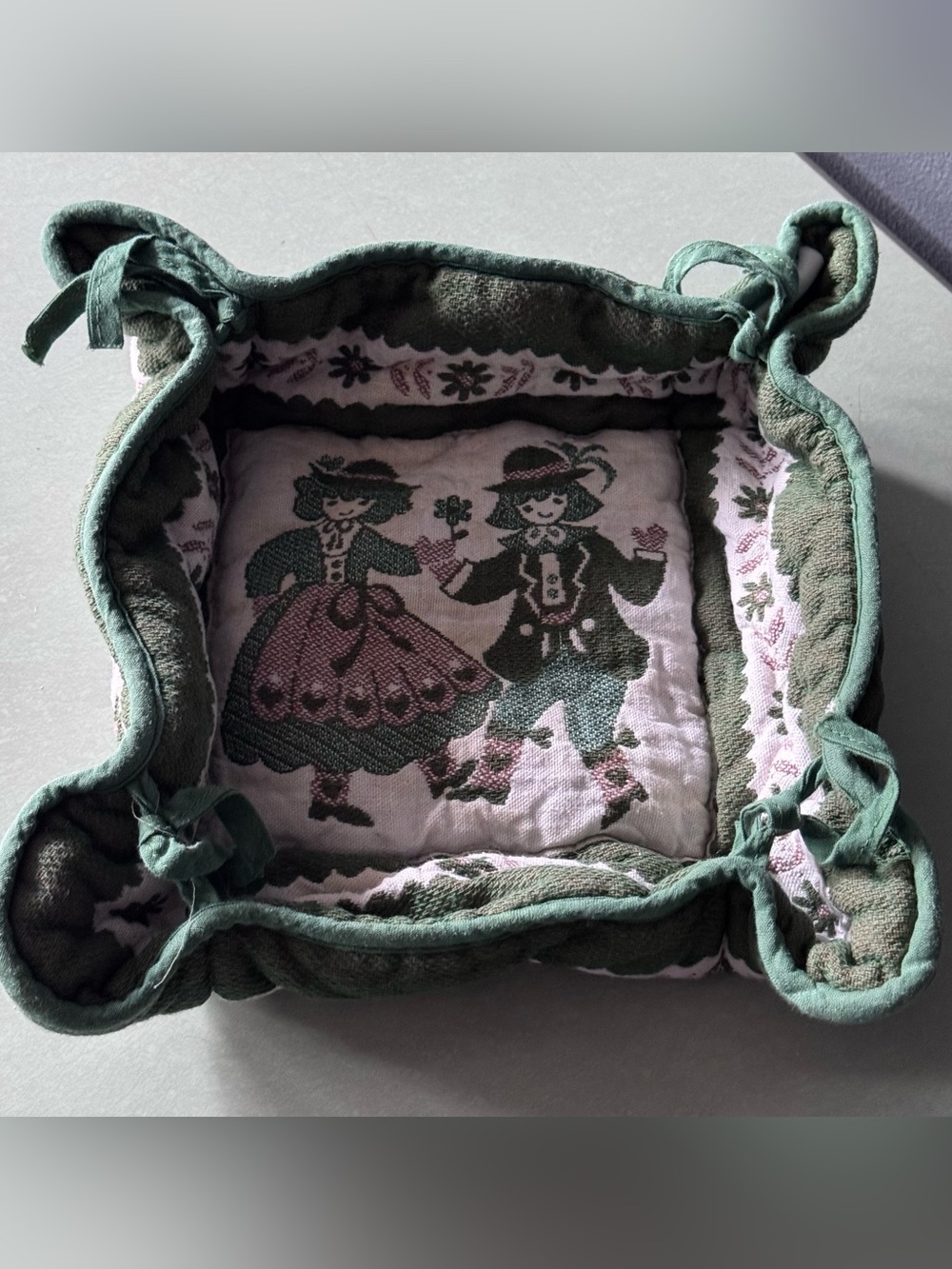Austrian Vintage Fabric Bread Basket
